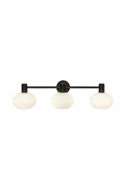 Best Aneta Lighting Badeværelseslampe Elba Sort/opal hvid