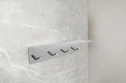 Discount Beslag Design Base - krogskinne med hylde Poleret krom