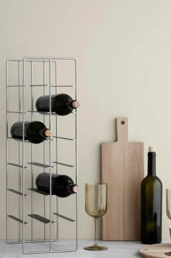 Clearance Blomus Vinreol Pilare 12 flasker MAT STÅL