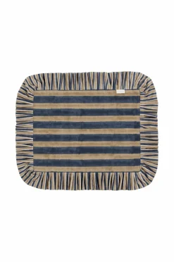 Best Chamois Dækkeservietter med flæser Jaipur STRIPE, sæt med 2 Beige &amp; Blue