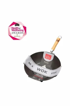 Clearance Dexam Wok School Of Wok Flat Base Pre-Seasoned 10.5 Sort