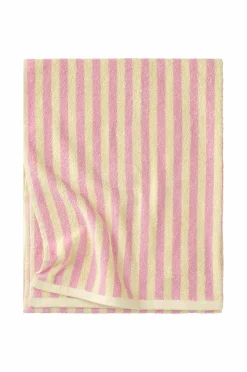 Clearance Ellos Home Badehåndklæde Stripe 70x140cm Lyserød