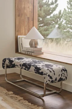 Hot Ellos Home Bænk Cowlow Sort/hvid