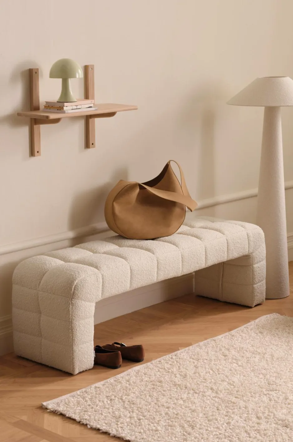 Clearance Ellos Home Bænk Fanita Cremehvid