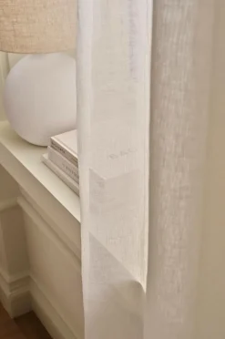 Best Ellos Home CLEO skræddersyet linnedgardin Naturlig hvid
