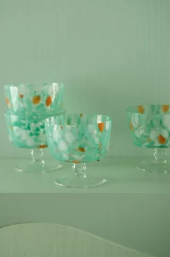 Clearance Ellos Home Dessertskål Dotti 4-pak Green/orange