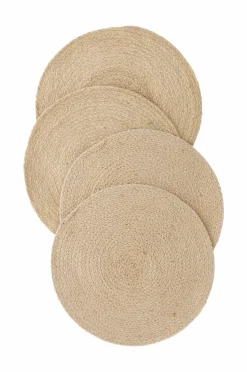 Clearance Ellos Home Dækkeserviet Ria i jute, 4-pak Naturbeige