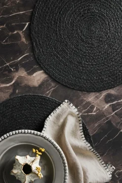 Clearance Ellos Home Dækkeserviet Ria i jute, 4-pak Black mdf/metal