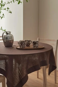 Outlet Ellos Home Dug Malva i 100% hør 140x140 cm Brun