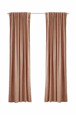 Clearance Ellos Home Gardinlængde med multibånd Nora i velour, 2-pak Nougatrosa