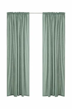Discount Ellos Home Gardinlængde med rynkebånd Beata, 2-pak Green glossy