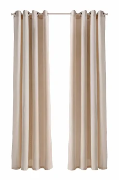 Clearance Ellos Home Gardinlængde med sejlringe Nora i velour, 2-pak BEIGE