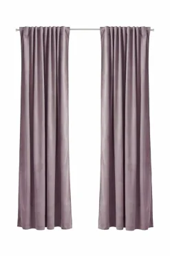 Clearance Ellos Home Gardinlængde med multibånd Nora i velour, 2-pak Purple