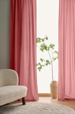 Hot Ellos Home Gardinlængde med multibånd Nora i velour, 2-pak Rosa