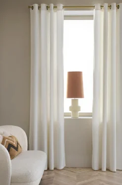 Clearance Ellos Home Gardinlængde med sejlringe Nora i velour, 2-pak Mat hvid hvid
