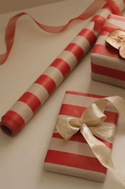 Best Ellos Home Gavepapir Polka 7 meter Rød /nudebeige