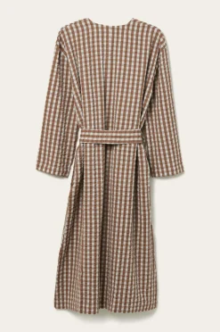 Discount Ellos Home Kimono Nell Check Kimono Lyseblå/brun