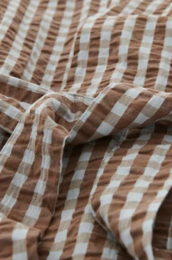 Discount Ellos Home Kimono Nell Check Kimono Lyseblå/brun