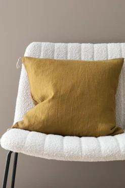 Outlet Ellos Home Pudebetræk Candice Tassel af vasket hør, 50x50 cm Bronzegrøn
