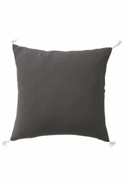 Outlet Ellos Home Pudebetræk Candice Tassel af vasket hør, 50x50 cm Gråsort