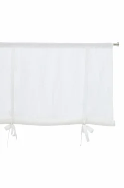 Best Ellos Home Roll up-gardin af vasket hør Candice White mdf/metal