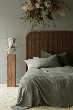 Clearance Ellos Home Sengetæppe Kiyoko i vasket hør Kakigrøn