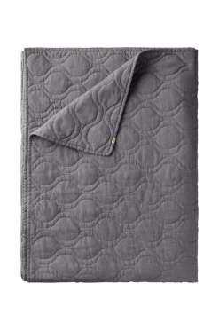 Clearance Ellos Home Sengetæppe Elly Quilted i genanvendt halvlinned Thundergrey