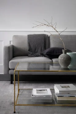 Ellos Home Sofabord Missi 120x60 cm Messing/klart glas