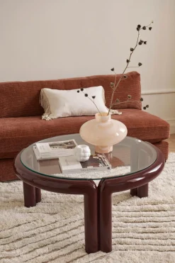 Ellos Home Sofabord Eranda Ø 100 cm Mørkerød/brun