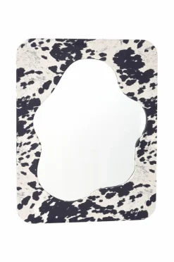 Outlet Ellos Home Spejl Cow Fur Sort/hvid