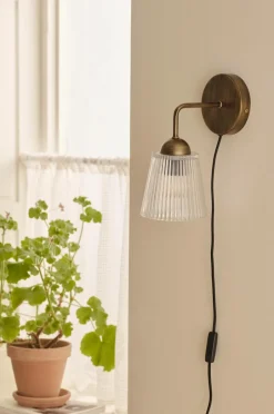 Best Ellos Home Væglampe Colin Klart glas/antikbrun