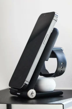 Best Kreafunk Trådløs Opladningsholder 3 enheder reCHARGE+ Black