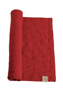 Best Lovely Linen Bordløber Lovely i vasket hør Real Red