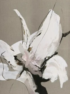 New Malerifabrikken Hørmaleri / Madaire / 90x120 Cm / egetræsramme Hvid