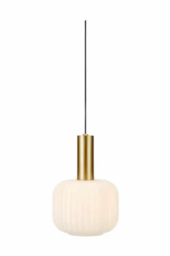 Outlet Markslöjd Loftlampe Sober Small 1L Børstet messing/hvid