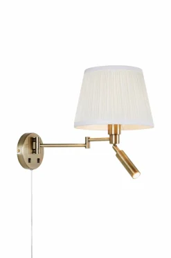 Online Markslöjd Væglampe Pivot Offwhite/Antique Brass