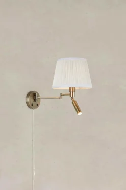 Online Markslöjd Væglampe Pivot Offwhite/Antique Brass