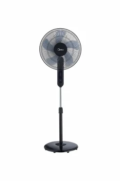 Clearance Midea Gulvvifte 3 hastigheder og fjernbetjening, sort No color