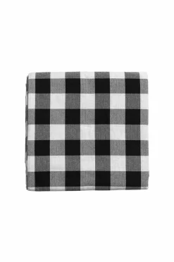 Best Midnatt Sengetæppe Gingham Black And White