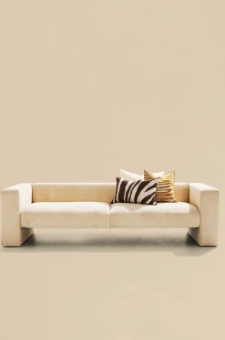Discount Pastill Alan sofa 3pers Beige fløjl