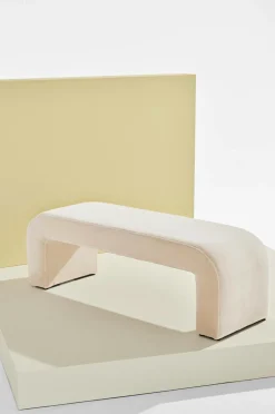 Clearance Pastill Odette bænk Beige velour
