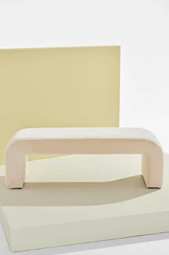 Clearance Pastill Odette bænk Beige velour