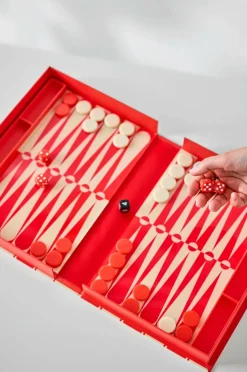 Clearance PRINTWORKS Klassisk - Backgammon-kunsten, rød/cremefarvet Rød/Hvid