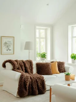 Hot Skinnwille Skind imitation Wooly Brown