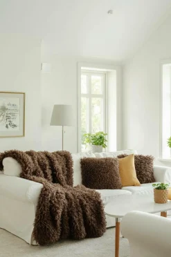 Hot Skinnwille Skind imitation Wooly Brown