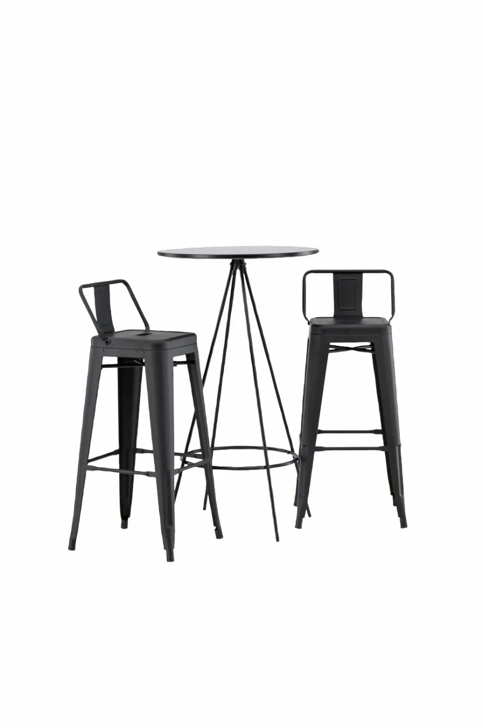 Venture Home Spisegruppe Bistro med 2 stk. stole Tempe Black