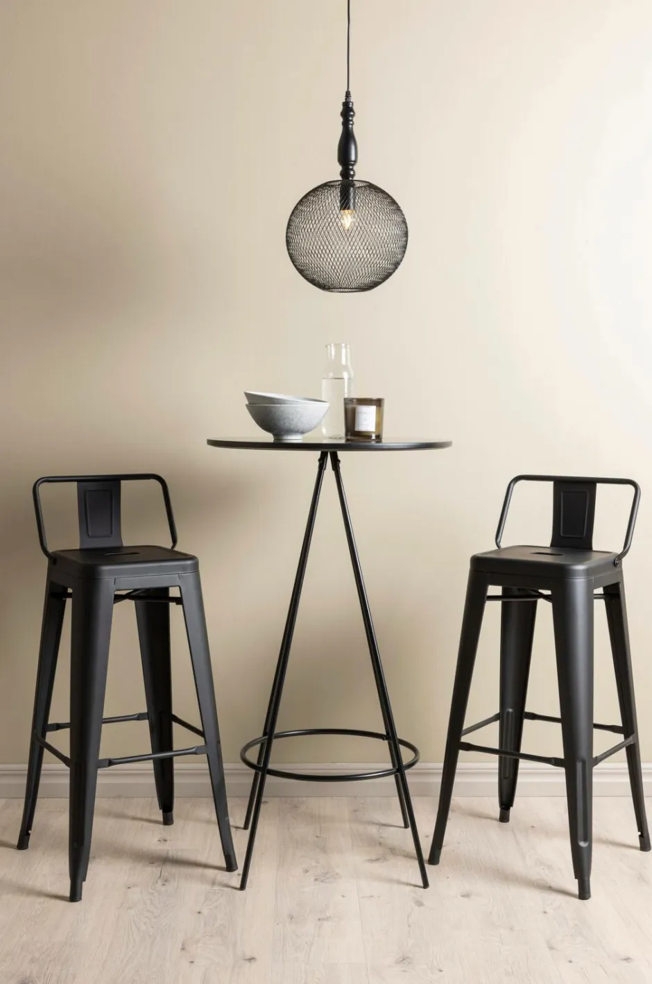 Venture Home Spisegruppe Bistro med 2 stk. stole Tempe Black
