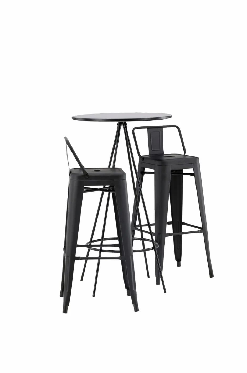 Venture Home Spisegruppe Bistro med 2 stk. stole Tempe Black