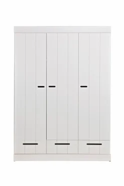 Hot WOOOD Garderobe Connect m struktur, H195xB140xD53 Hvid