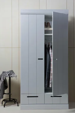 Discount WOOOD Garderobe Connect m struktur, H195xB94xD53 Concrete Grå
